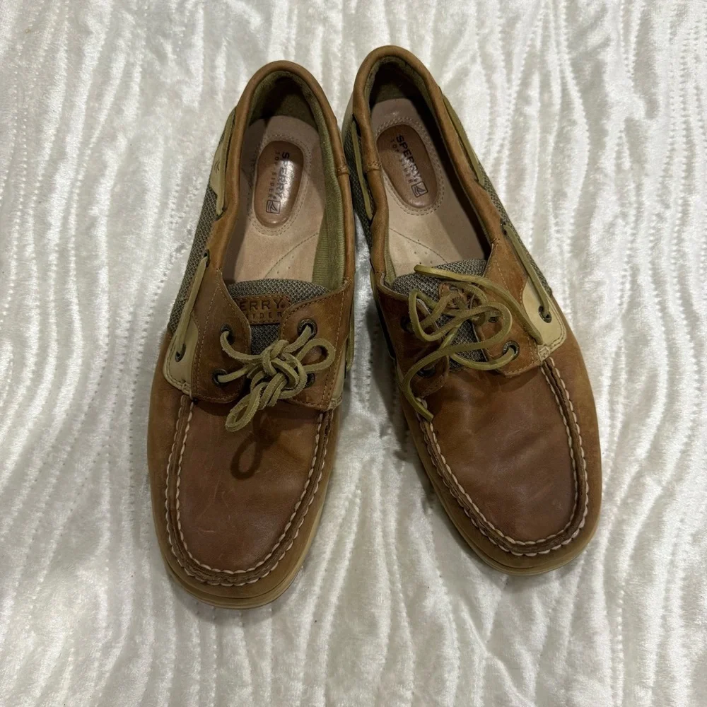 Sperry Men's Tan and Olive Boat Shoes